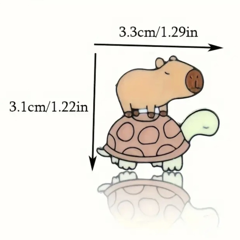 🐢 Capybara On Turtle Pin - Picture 6 of 6